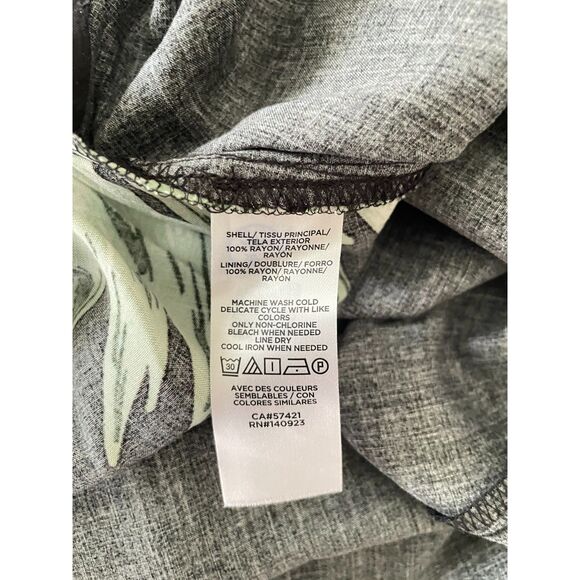 Ann Taylor Dress Rayon Palm Leaf Tropical Print Long Maxi Dress Sleeveless Sz 2 - Picture 7 of 7